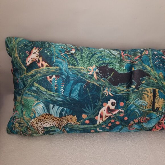 Target Velvet Jungle Theme Body  Pillow 36" Giraffe Cougar Leopard Monkey Sloth - Picture 2 of 16